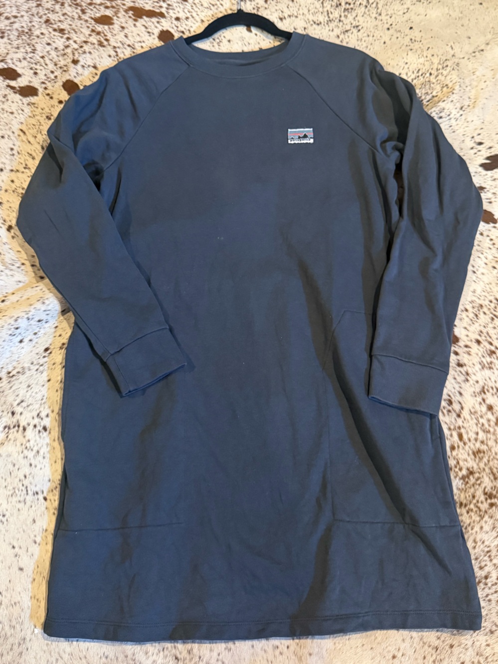 Patagonia Logo Charcoal crewneck sweatshirt dress
